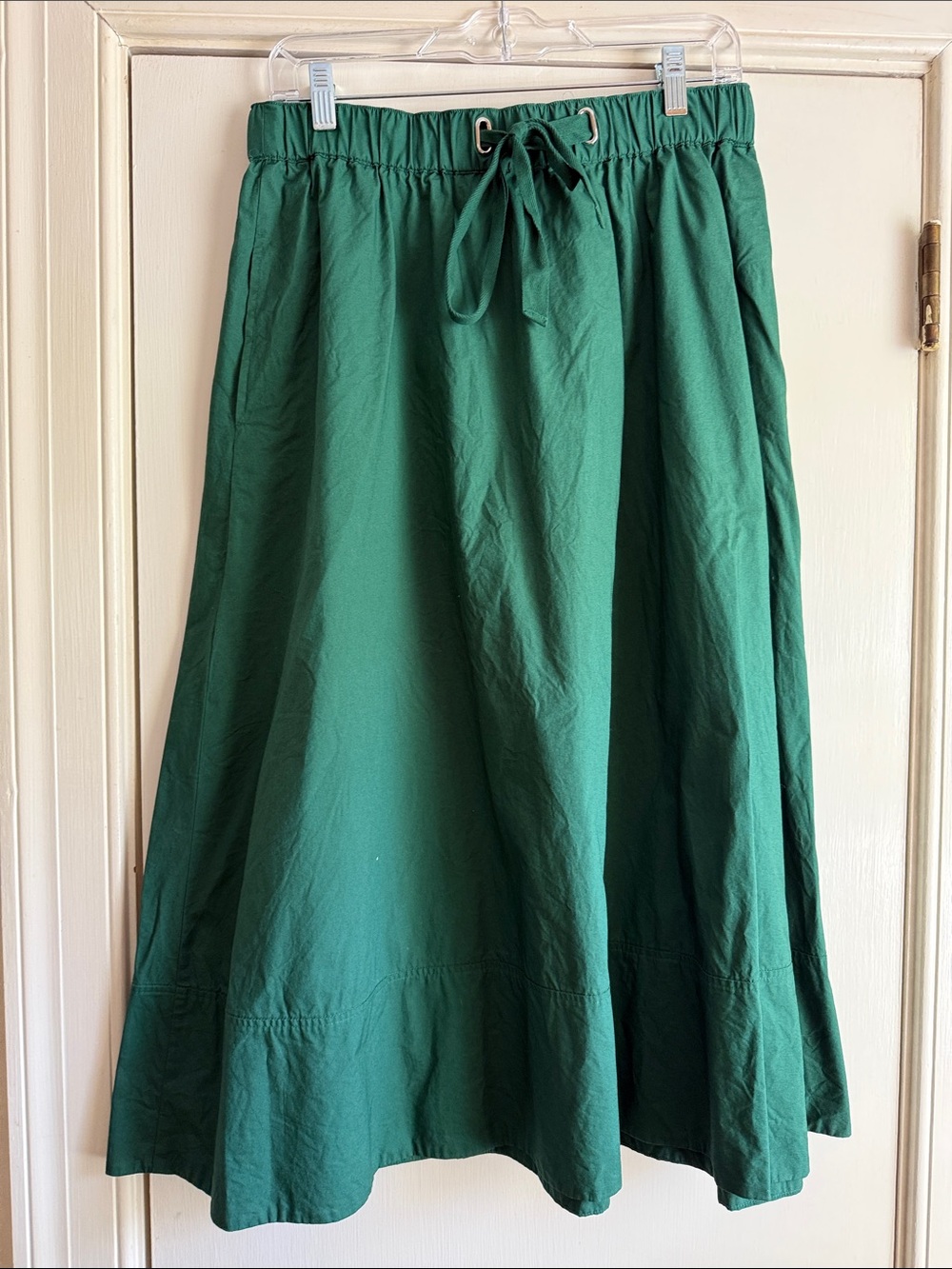 Talbots Green Drawstring A-Line Skirt